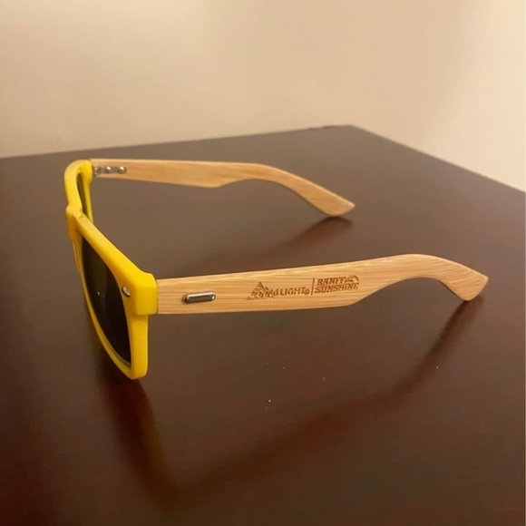 Yellow Banff Sunshine Wooden Bamboo Sunglasses - Picture 4 of 5